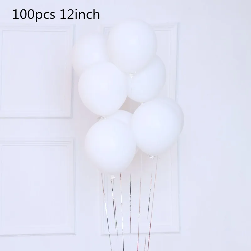 12inch white 100 шт 10 дюймов 12 дюймов Светящийся синий шар Сияющий Темно-синий шар День рождения Свадебная вечеринка украшение детский душ латексный шар - Цвет: 12inch white