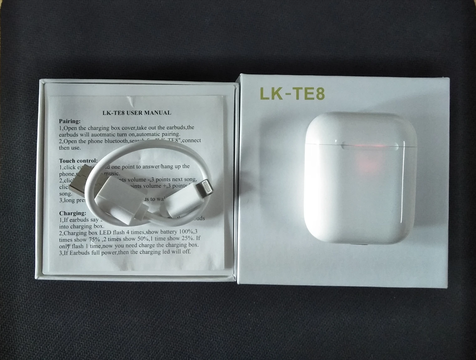 Водонепроницаемые LK-TE8 LK TE8 сенсорного типа беспроводные наушники Bluetooth бинауральные звонки умные наушники Беспроводная зарядка Bluetooth 5,0