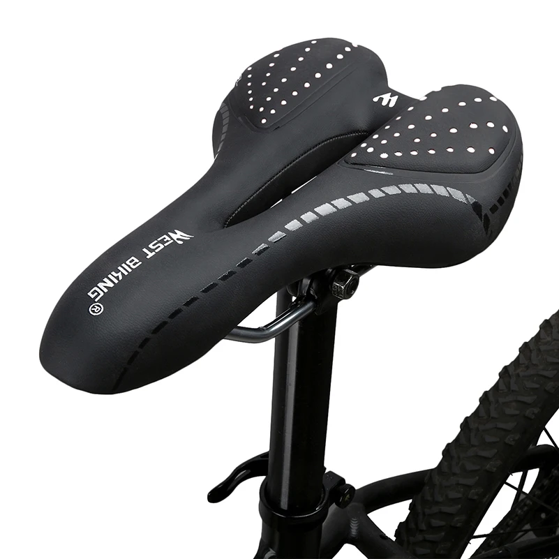 WEST BIKING, велосипедное седло, дышащая, из искусственной кожи, с полой подушкой, комфортное, шоссейное, MTB, велосипедное седло, гелевое+ полиуретановое, противоударное