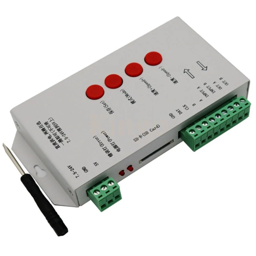 DC5 ~ 24V Led T1000S 128 sd карты пикселей контроллер для WS2801 WS2811 WS2812B LPD6803 2048