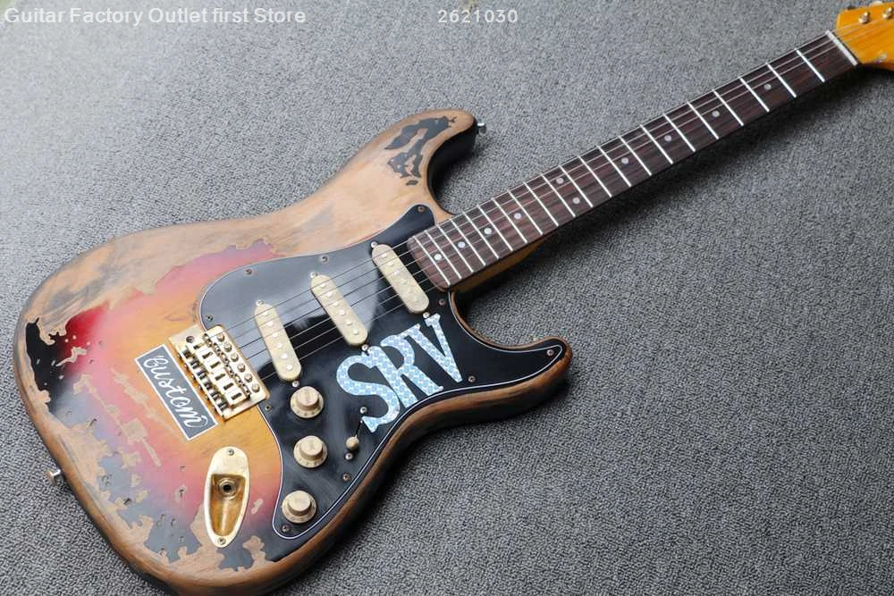 Custom shop Ограниченная серия Masterbuilt srv stevie ray vaughan электрическая гитара с мягкой