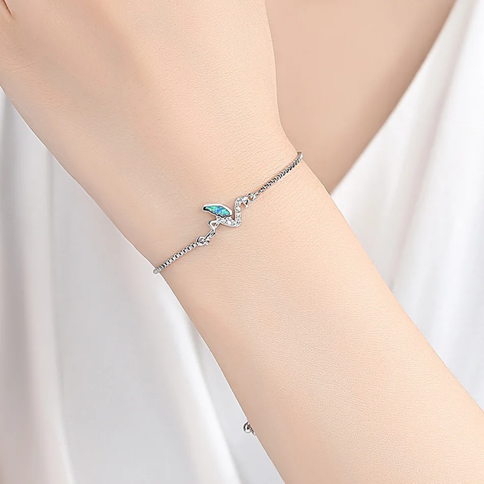 BELAWANG Роскошные винтажные браслеты с Синим Опалом и кристаллами для женщин