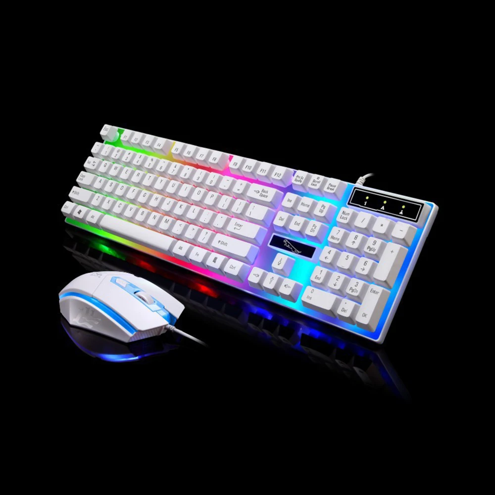 Механическая Feel светодиодная подсветка USB Проводная ПК Радужная игровая