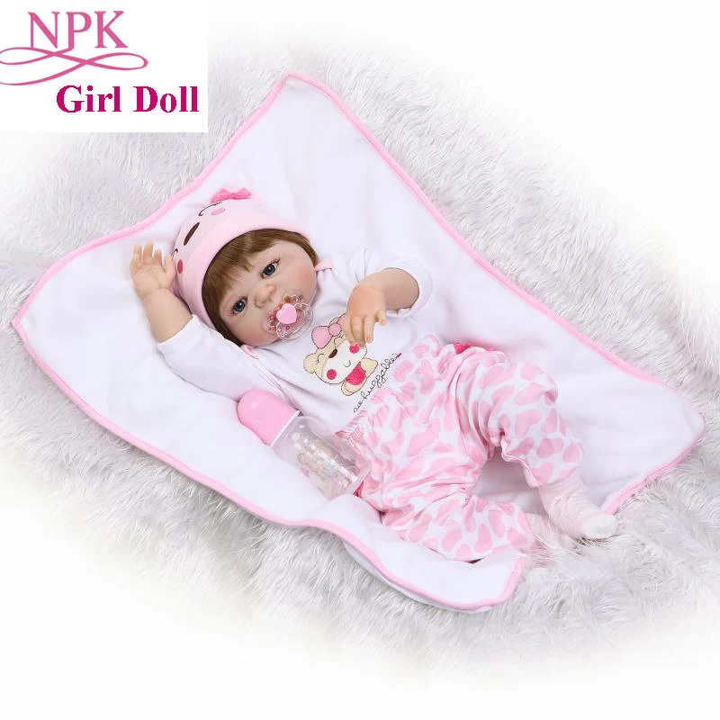 NPK 57 см полностью силиконовая кукла Bebes Reborn реалистичные детские игрушки для