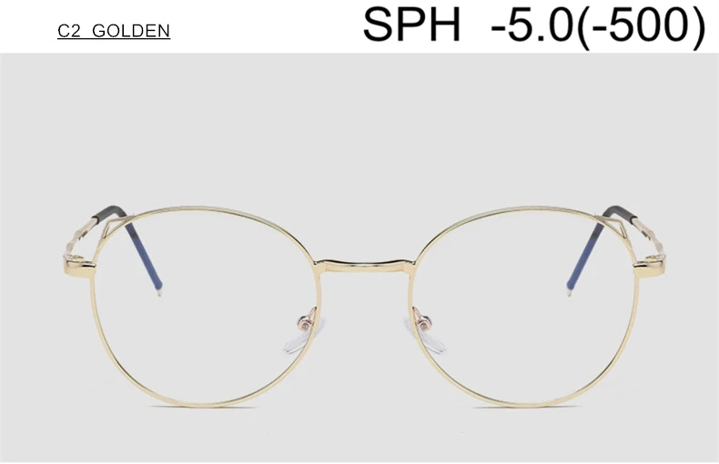 C2 (-5.0) SPH-1,0 до-6,0 очки для близорукости для мужчин и женщин модные очки кошачий глаз по рецепту для близоруких оправа из сплава F167 - Цвет оправы: C2 (-5.0)