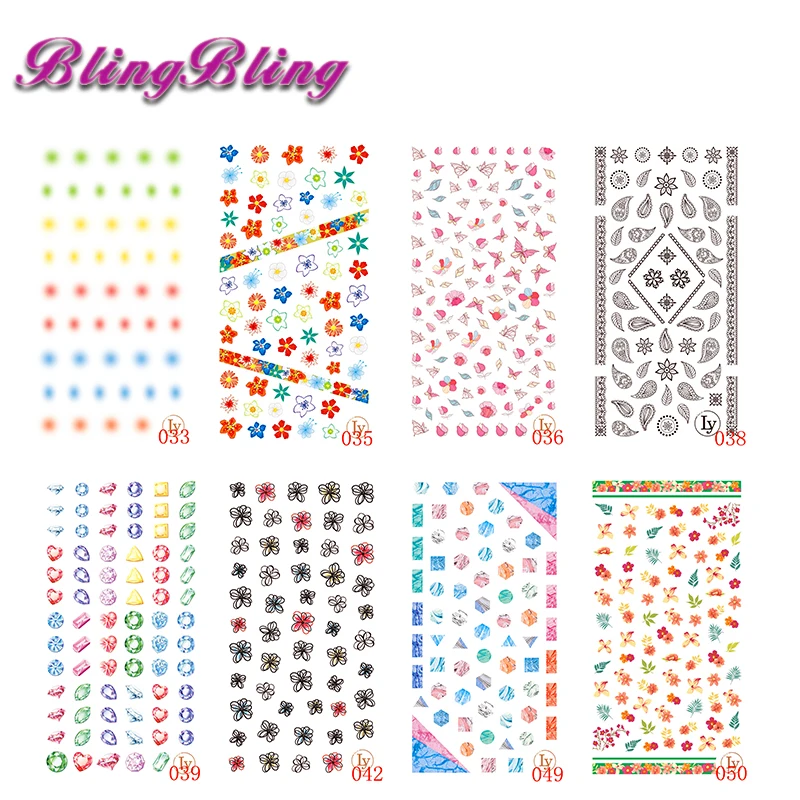 Ультратонкая клеющаяся новый дизайн ногтей 2018 наклейки 3D красочный цветок DIY
