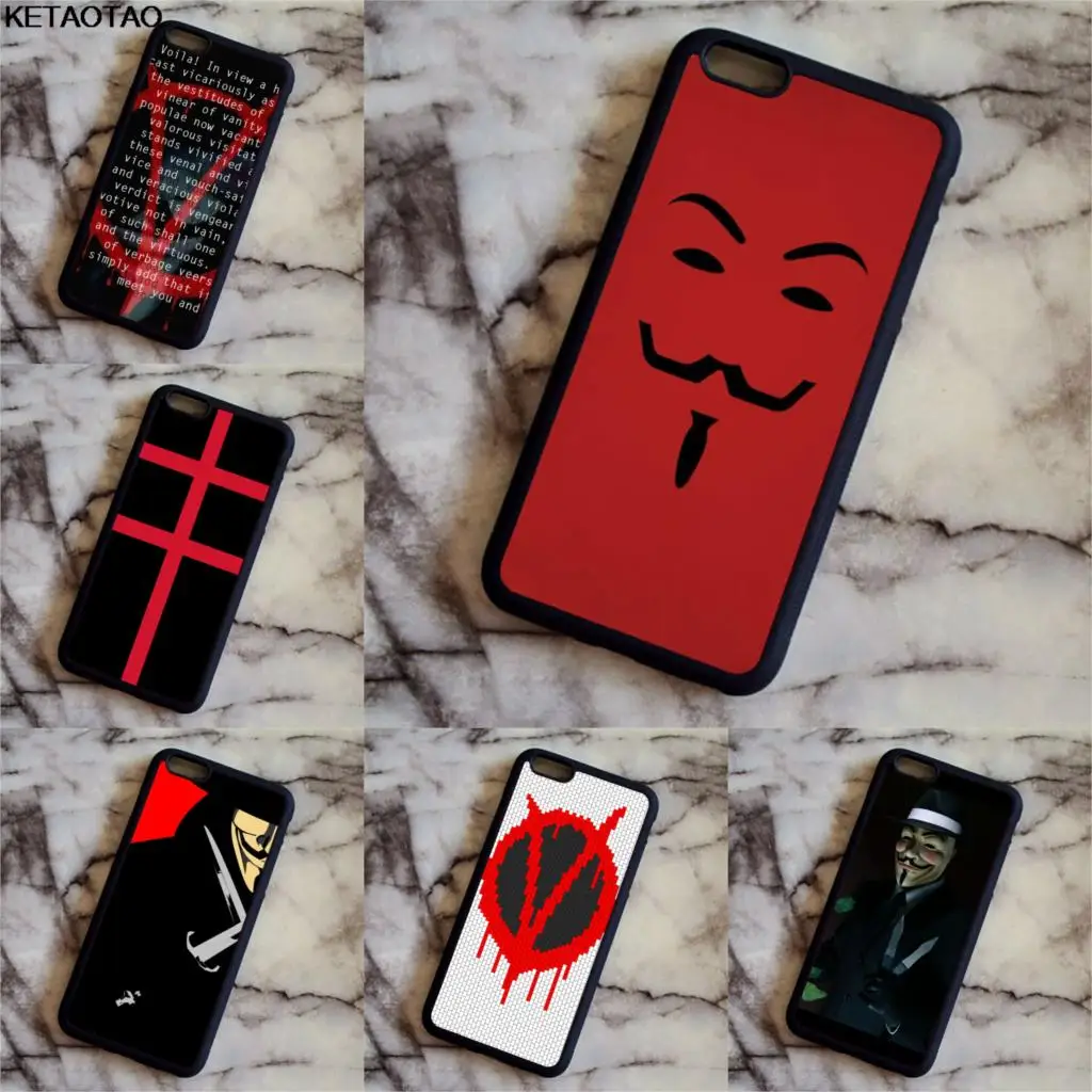 KETAOTAO VforVendetta ANONYMOUS GUY FAWKES MASK чехлы для телефонов Samsung S6 7 8 9 PLUS Note 4 5 Чехол Мягкий ТПУ