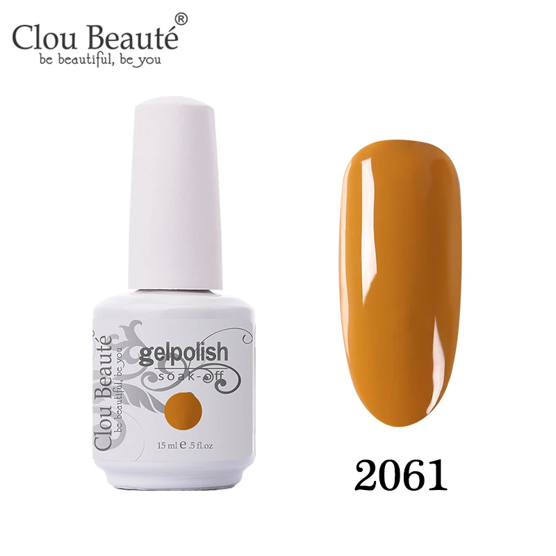2061 Clou Beaute оливковый зеленый Цветной Гель-лак для ногтей Светодиодный УФ-гель для ногтей замачиваемый Гель-лак для ногтей маникюр Полупостоянный Vernis Гель-лак - Color: 2061
