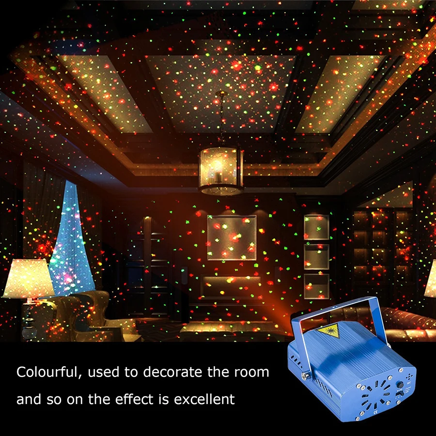 Светодиодные огни лазерных проектор этап звуковой активации Авто мигающие