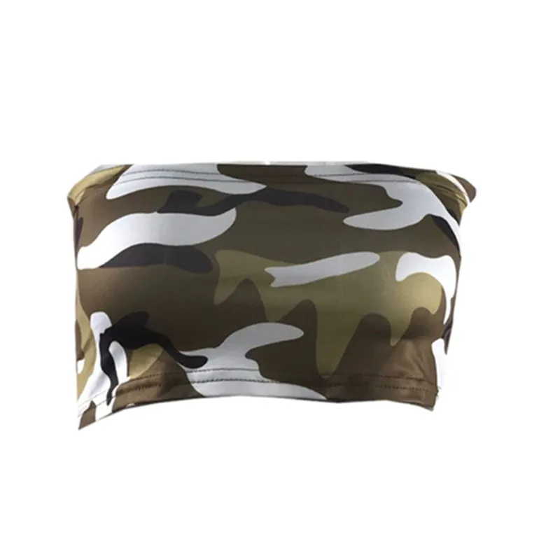 Летние женские камуфляжные Топы без подкладки с пуш-апом бретелек бретелей