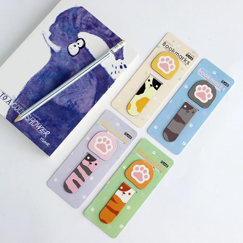 

Kawaii stationery Japan and South Korea cute bear footprints mini bookmark cartoon creative students personalized book 1piece