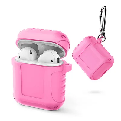 Pink Hua Eagle новые TWS беспроводные наушники bluetooth ТПУ силиконовый чехол для iphone гарнитуры чехол зарядная коробка защитный чехол размер 1:1 - Цвет: Pink