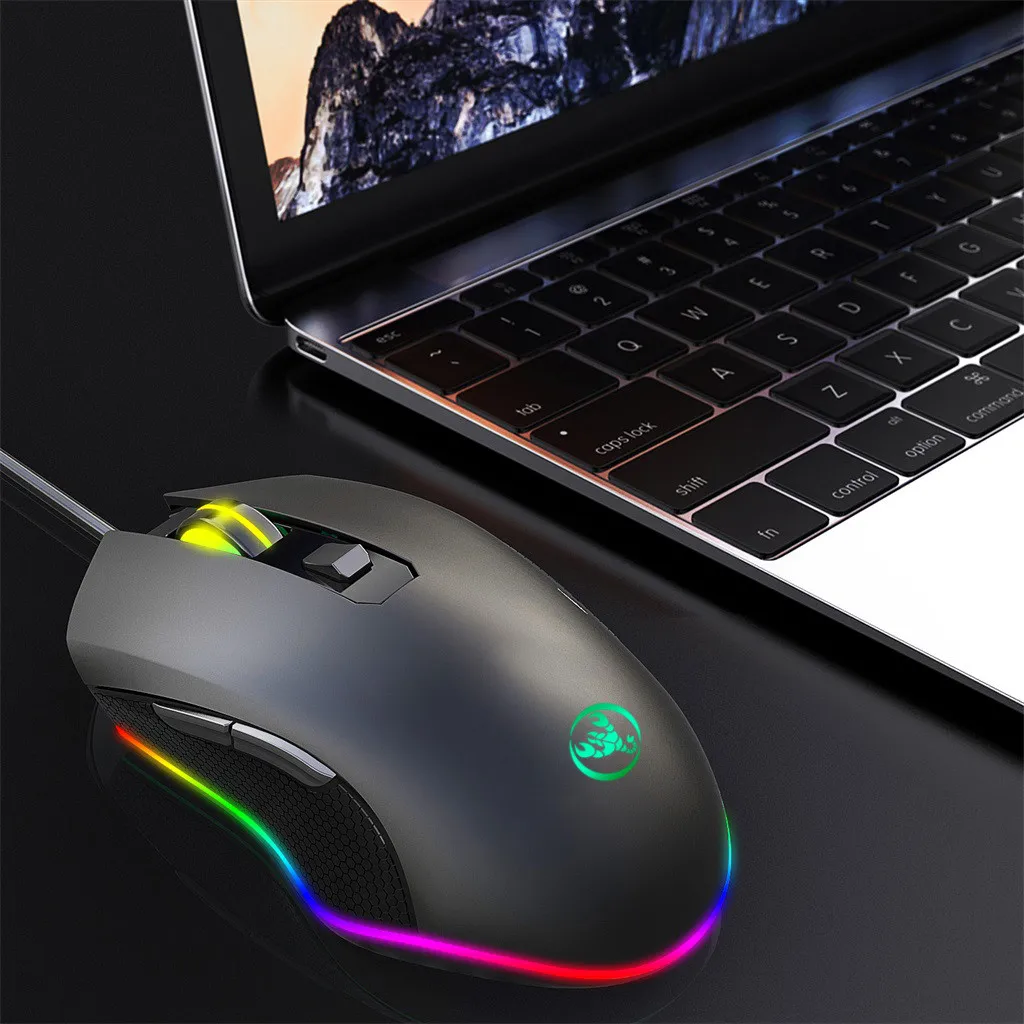 VOBERRY HXSJ A866 7 цветов светодиодный волоконно оптический USB кабель мышь 6400 DPI