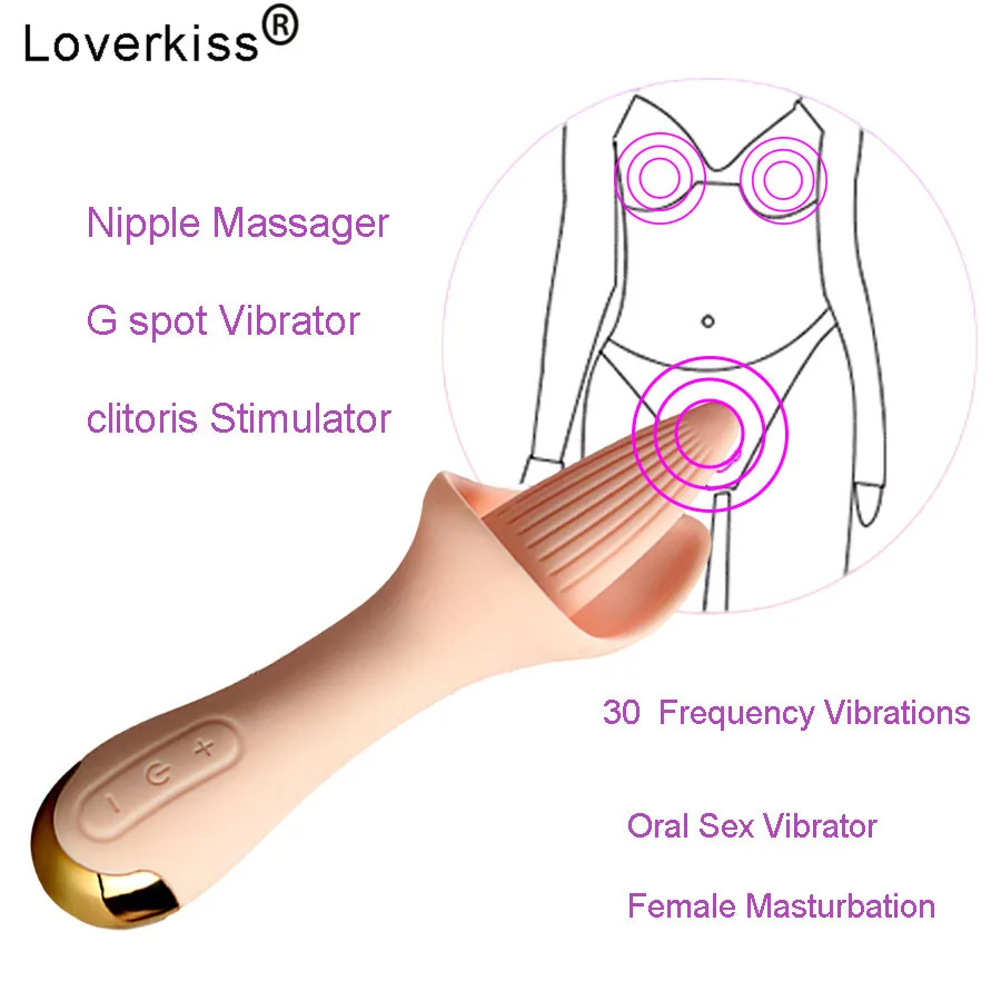 Loverkiss 30 Частотный минет язык G точка вибратор Женская палочка лижущий