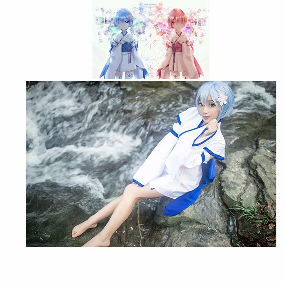 Re: Zero kara Hajimeru Isekai Seikatsu Ram Rem детское кимоно платье для женщин и девочек костюмы
