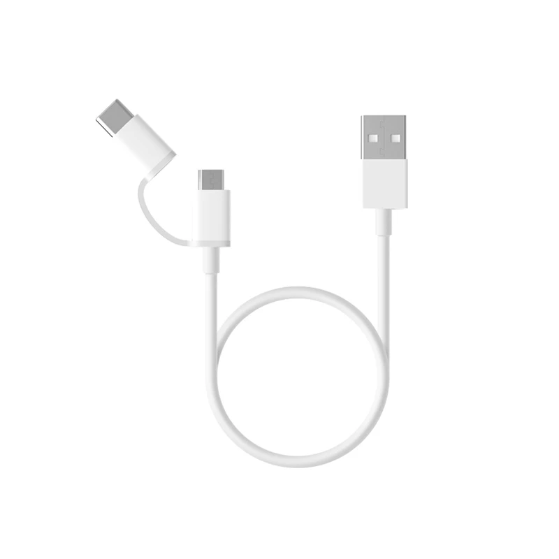 

Original Xiaomi Mi 2-in-1 USB Cable Micro USB to Type C 100cm 30cm Fast Quick Charging Cable Cord For MI PowerBank 8 SE A2 RedMi