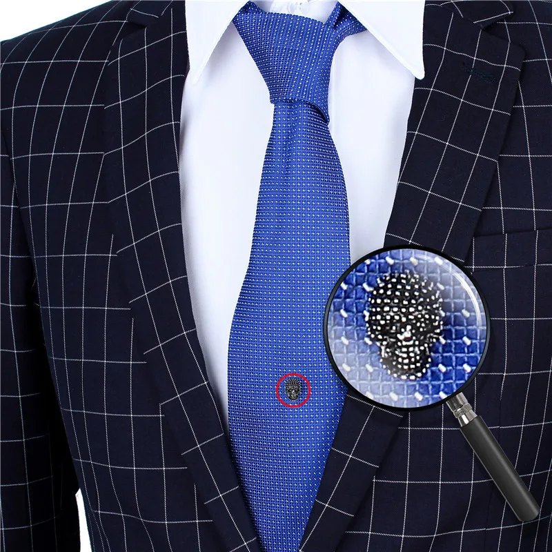HAWSON Tie Tack/Pin с защитной булавкой для обычного галстука вытертого в горошек черного