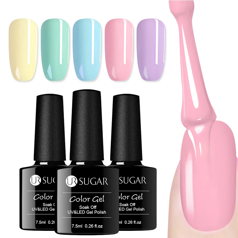 UR SUGAR розовое золото Блеск УФ-гель для ногтей верхнее покрытие замочить эмаль Полупостоянный Гибридный лак для ногтей