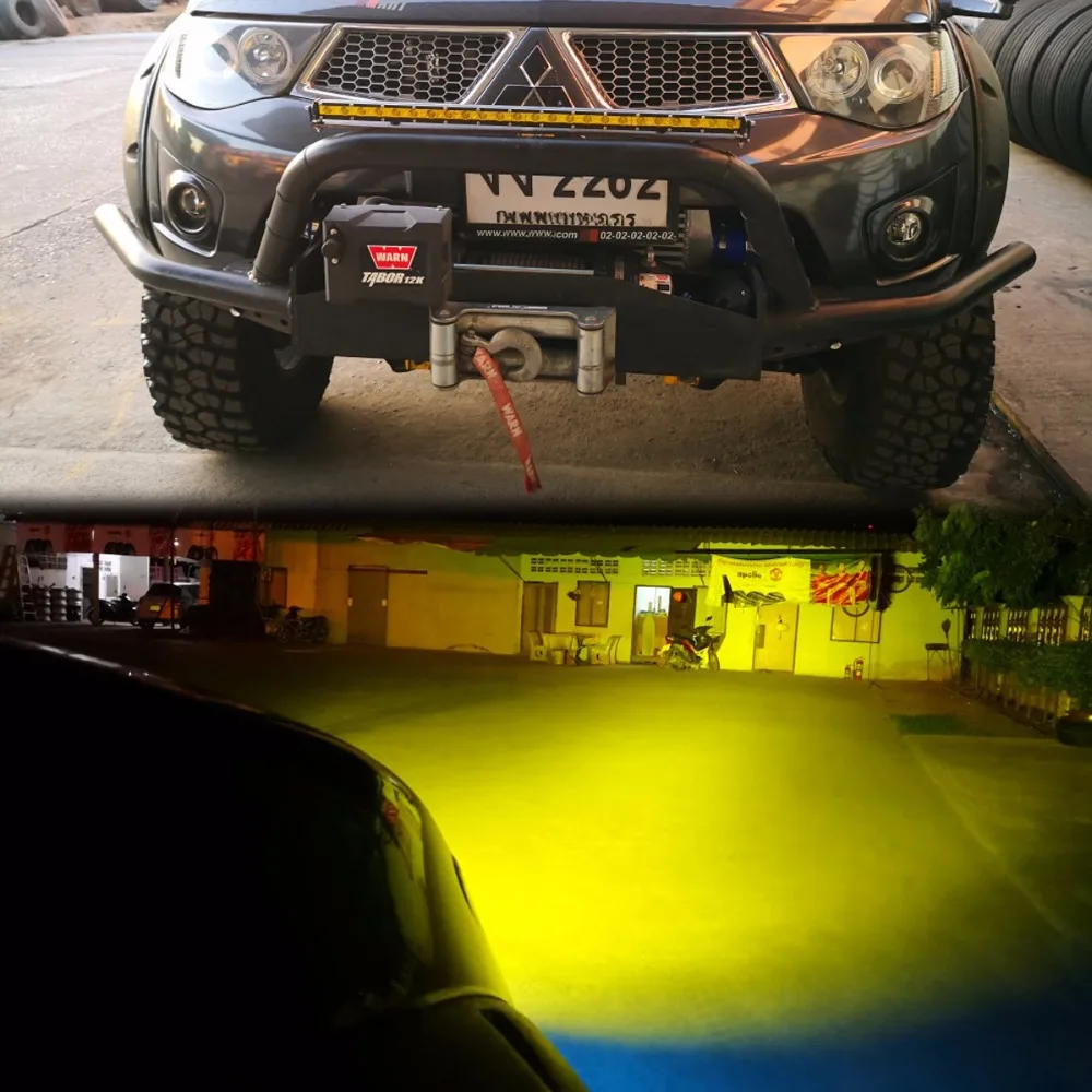 

26 Inch 32 Inch 72W 90W Super Slim Single Row Spot Beam Led Light Bar For Jeep Boat SUV 4X4 Off Road Yellow 12V 24V