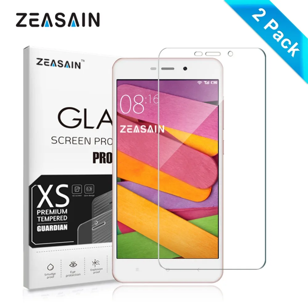 [В 2 упаковках] Оригинальный ZEASAIN 2.5D Закаленное стекло для защиты экрана xiaomi redmi 4a