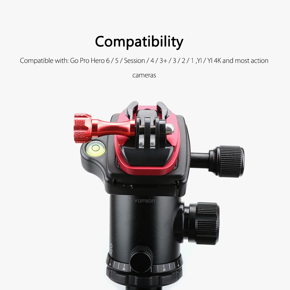 Vamson аксессуары для GoPro алюминиевый адаптер с ЧПУ основание Hero 7 6 5 4 плоское