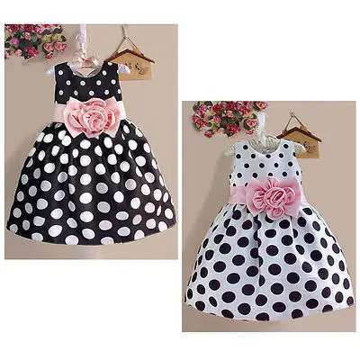 Princess Baby Flower Girl Party Dress Dot Gown Fancy Dresses Sleeveless Sundress | Детская одежда и обувь