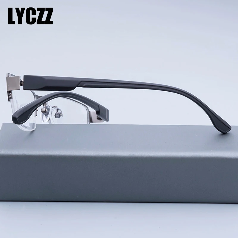 Lyczz Металл полный обод Сверхлегкий очки с покрытием Рама удобные TR90 ноги рыбной