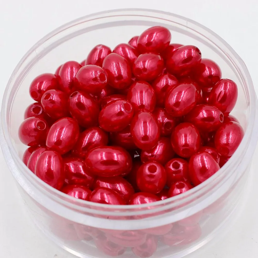 Бусины рисовые/баклажановые разноцветные 8 х11 мм 50 шт.|imitation pearl beads|for diypearl beads |