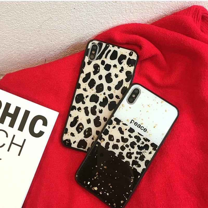 Luxury Bling Glitter Case for iPhone 7 accessories For 8 Plus 6 6S X XS Max XR Back Cover Leopard Soft Phone Cases |