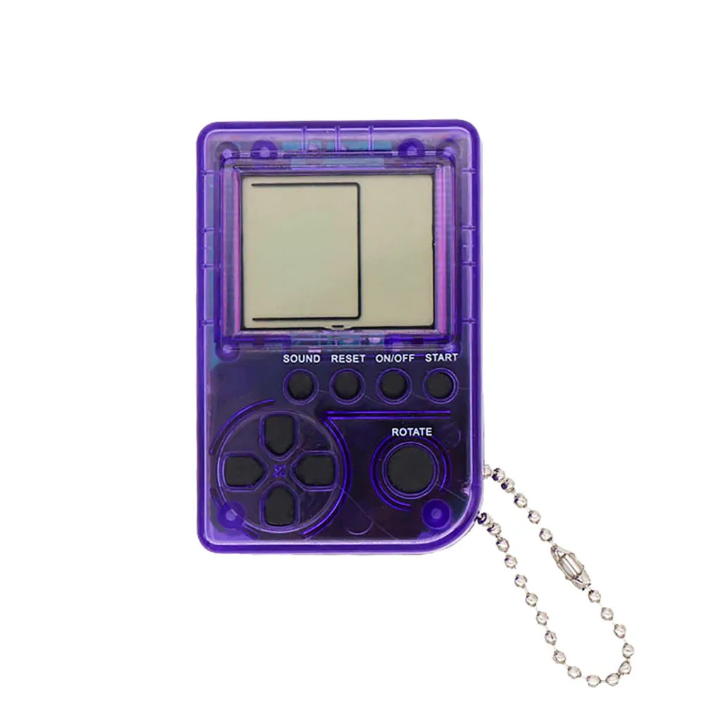 2PCS Mini Classic Tetris Handheld Game Console Children's Games Machine Retro Nostalgic Keychain |