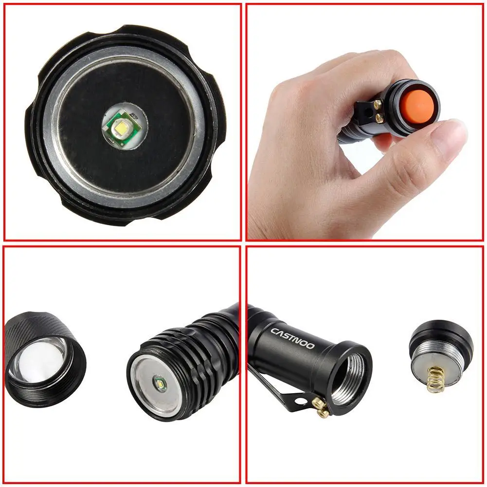 CASTNOO Zoomable Q5 300LM 3 режима алюминиевый водонепроницаемый светодиодный светильник