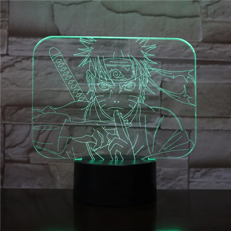 Hokage Наруто фигурка Usb 3d светодиодный ночной Светильник Gaara сенсорный датчик декоративный светильник s для мальчиков Детский подарок kakahi настольная лампа прикроватная