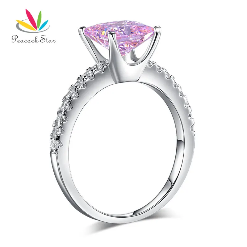 Роскошное серебряное обручальное кольцо с павлином и звездой 1 5 карата