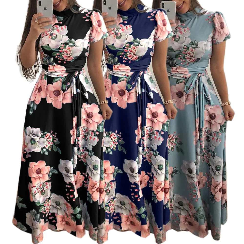 Женское пляжное платье в стиле бохо Летнее Длинное с рукавами фонариками и