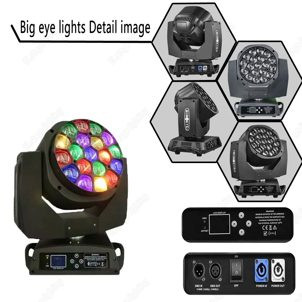 Новый лучевой сценический светильник ing bee eye 19x15 Вт движущаяся головка