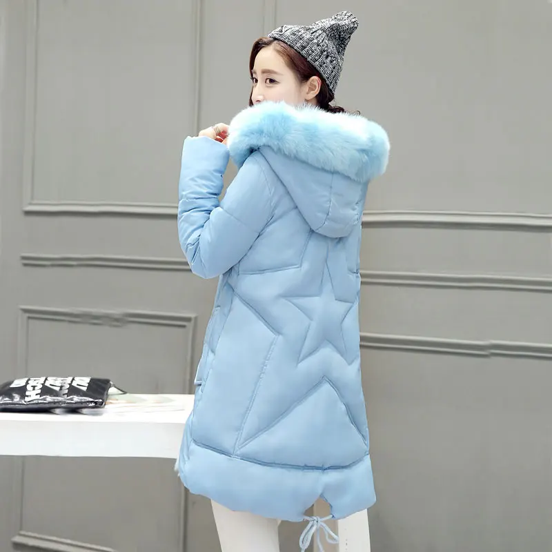 2018 зимнее пальто для девочек длинное уплотненное корейское с меховым воротником