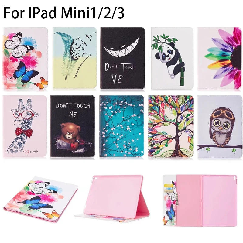 Для Apple ipad mini чехол с рисунком Совы бабочки кожаный смарт-чехол для ipad mini 1 2 3 планшет с отделением для карт для ipad mini