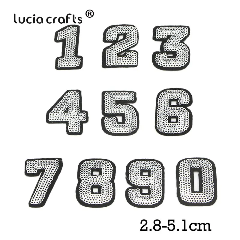 082007394 10pcs Lucia ремесла цифры Алфавит буквы нашивки вышитые железные на патч для Бейджи для одежды паста для сумки брюки Швейные L0404 - Цвет: 082007394 10pcs