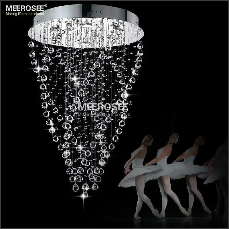 売却 現代スパイラルクリスタルシャンデリア照明器具ロングクリスタルライトランプフラッシュマウント階段のためのフィッティング階段ヴィラ