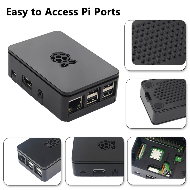 

Raspberry Pi 3 Model B ABS Чехол черный/прозрачный ящик Пластик Защитная крышка в виде ракушки для Raspberry Pi 3 Model B + / 3B Pi 3
