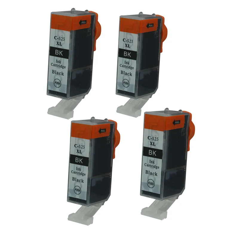 4PK PGI 525BK чернильные картриджи PGI525 525 совместимый для Canon PIXMA IP4850 IP4950 IX6550 MG5150