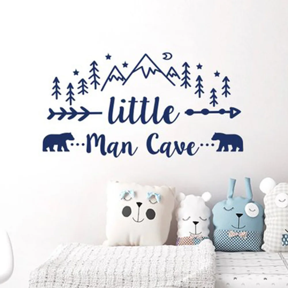 Настенные Переводные картинки Little Man в виде пещер слова цитаты детская комната