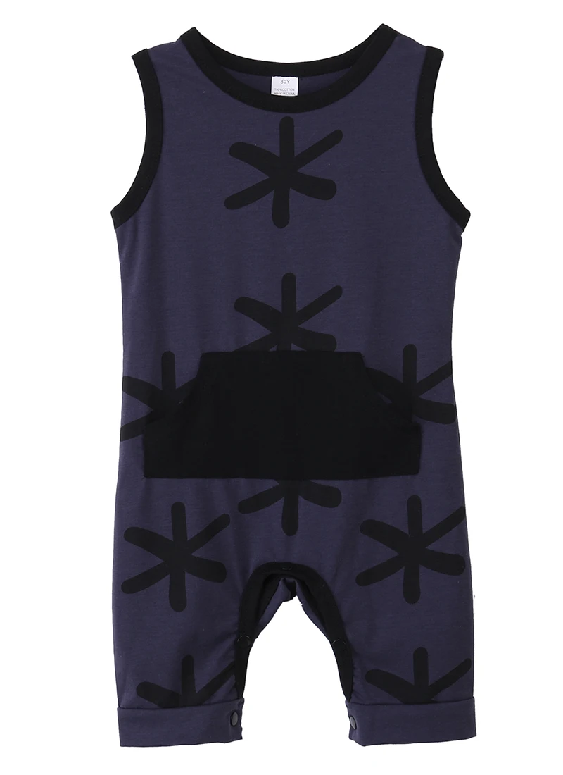 Новые летние комбинезоны для маленьких девочек и мальчиков с принтом снежинок