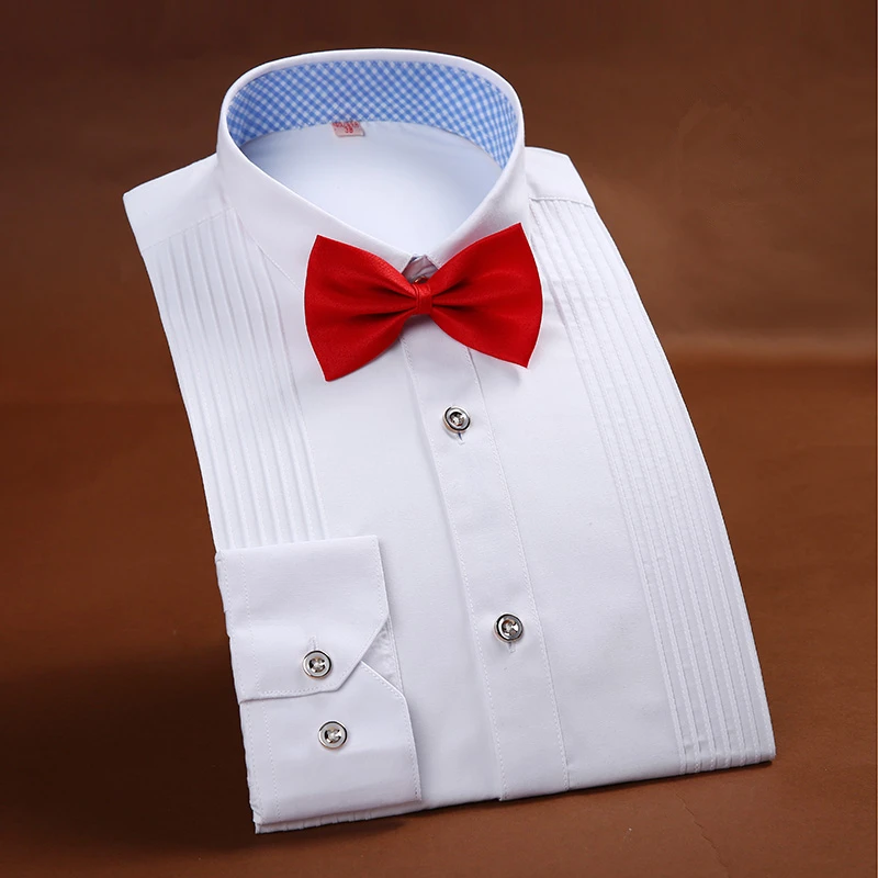 

Мужские рубашки, Новое поступление, Высококачественная брендовая мужская одежда, свадебный смокинг во французском стиле, рубашки с длинным...