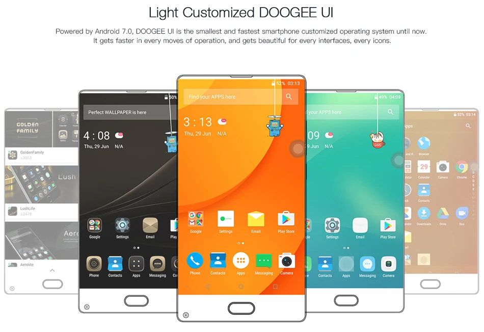 DOOGEE MIX Lite, 2 Гб+ 16 ГБ, 5,2 HD дюймов, Безрамная задняя двойная камера, фронтальная, отпечаток пальца ID, MT6737, четырехъядерный, 3080 мАч, 4G мобильный телефон
