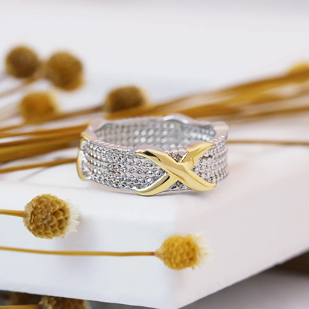Серебряные кольца роскошные свадебные с надписью X Cross Infinity Stackable для женщин