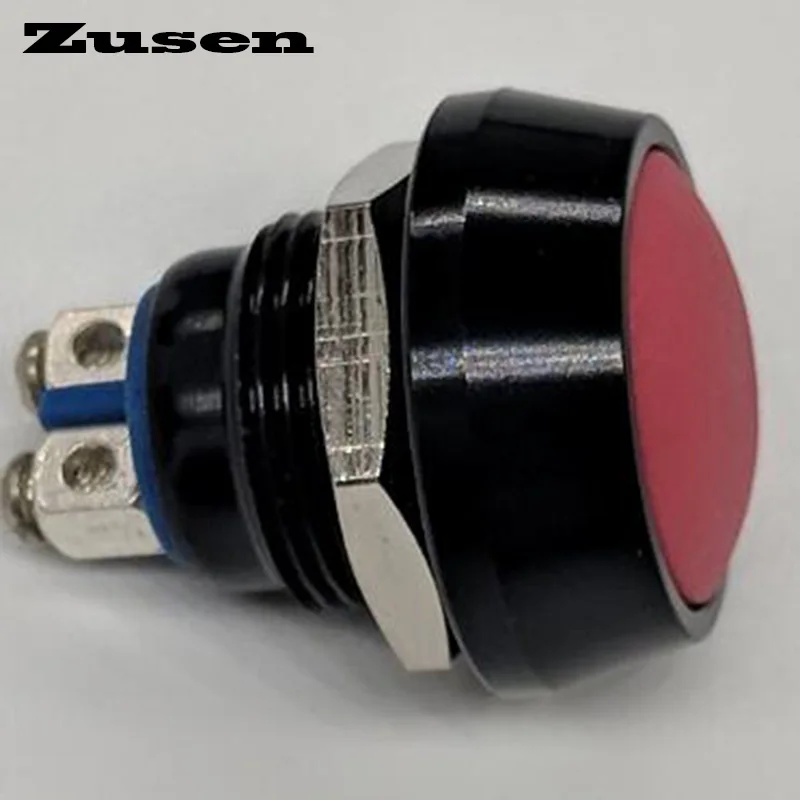 Zusen 12 мм (ZS12B 10/CA) цветная крышка черного алюминия 1NO dome head Мгновенный Микро