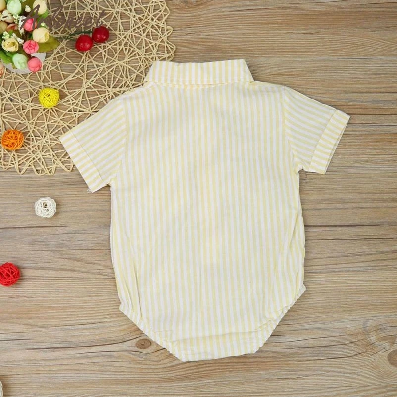 2017 fashionnewborn Дети для маленьких мальчиков в полоску девочек комбинезон одежда