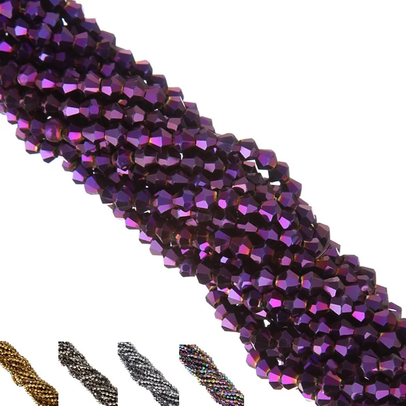 

LNRRABC About 4mm 110pc Crystals Loose Faceted Bicone Beads for DIY Bracelet Necklace Jewelry Making Marquise Shape Glass Beads