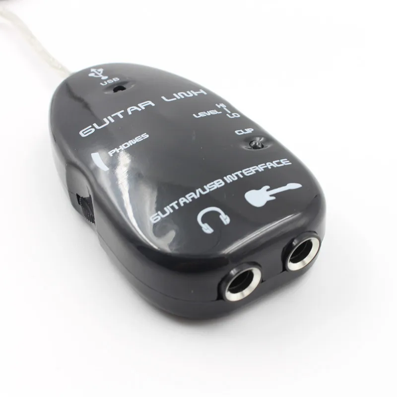 Черный адаптер для электрогитары с USB-интерфейсом соединительный кабель